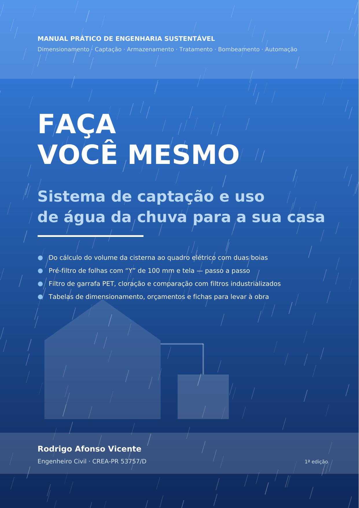 Capa do e-book sobre captação e uso de água da chuva